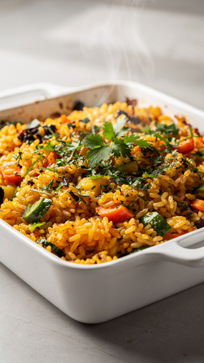 Cheesy Mexican Rice Casserole with Ground Beef