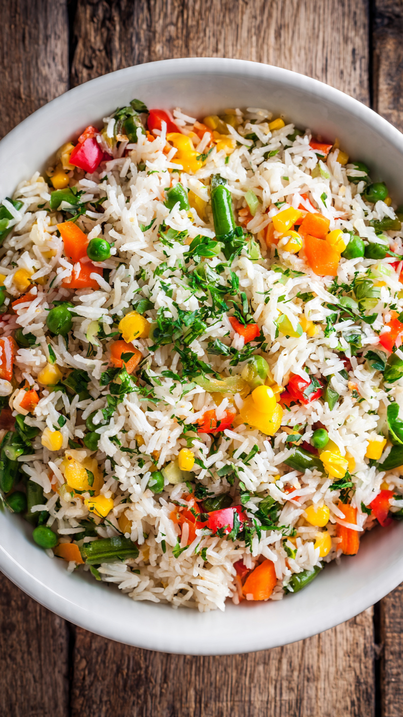 Easy Vegetable Rice Recipe (One-Pot Healthy Dinner)