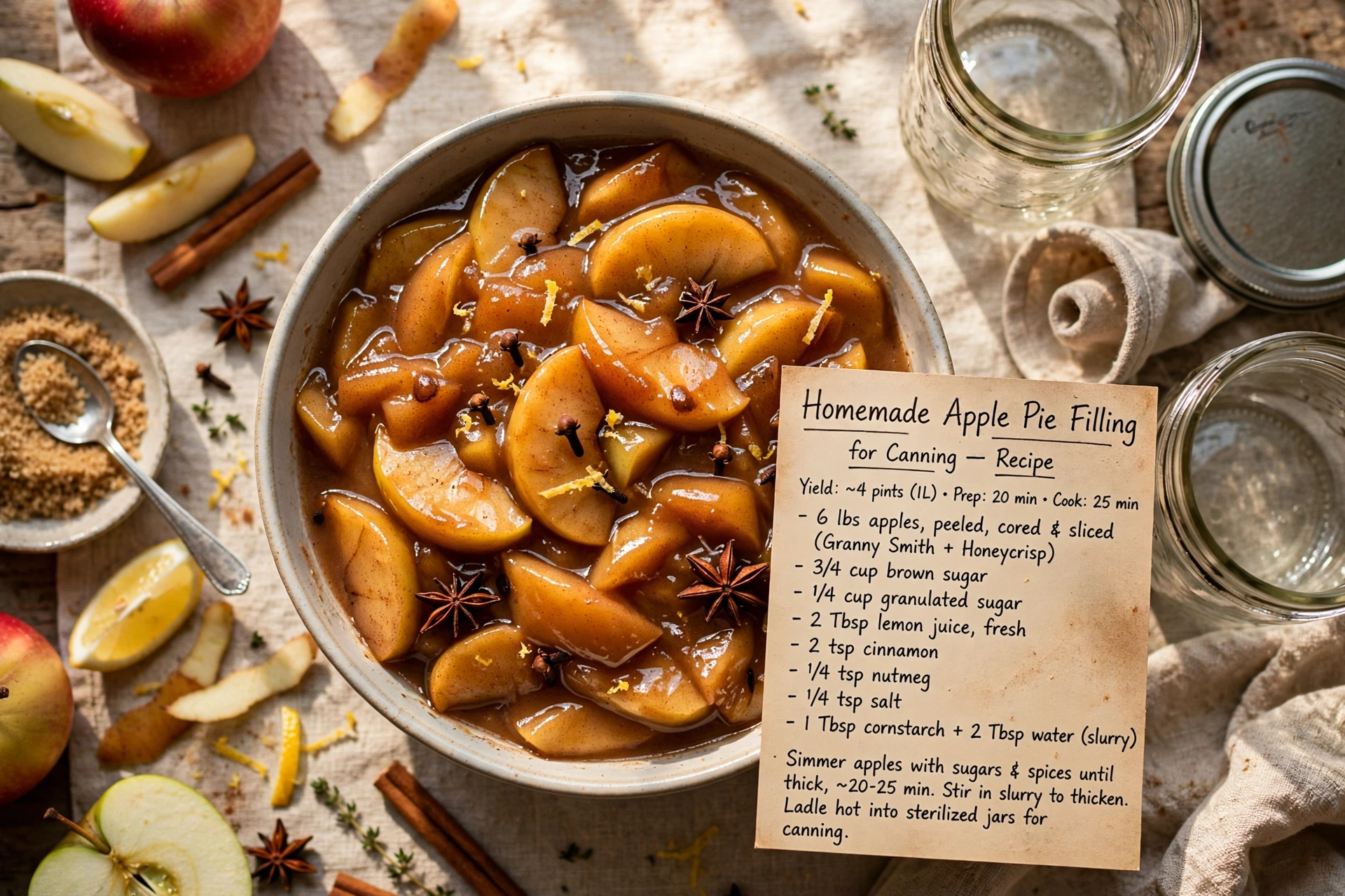 Homemade Apple Pie Filling for Canning