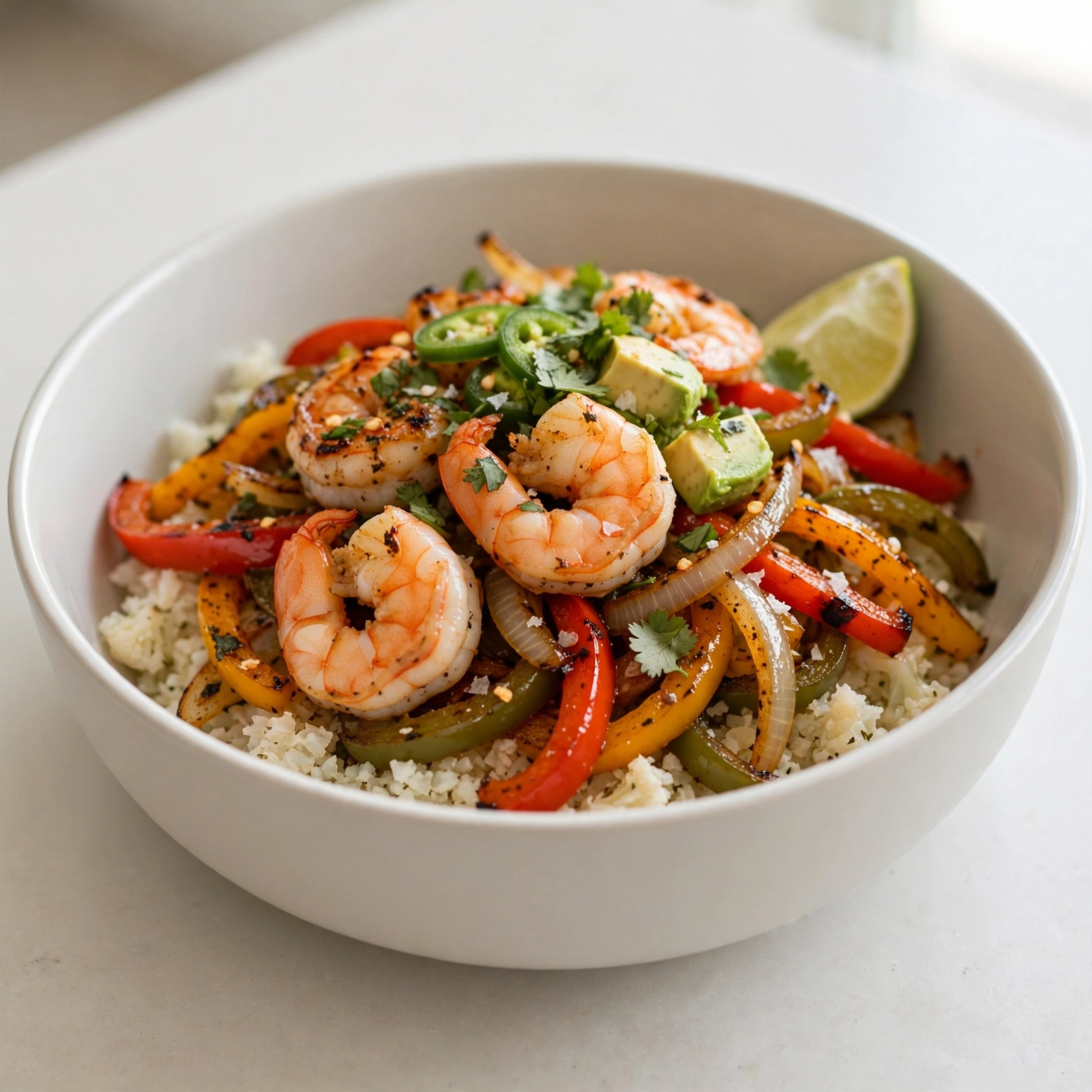 Keto Shrimp Fajita Bowls